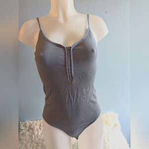 Active Basic M/L Blie Ribbed Women's Bodysuit